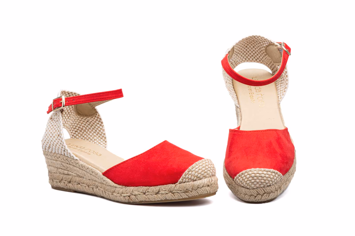 Alpargata Yute Mujer Rojo Cuña