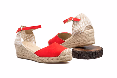 Alpargata Yute Mujer Rojo Cuña - 2
