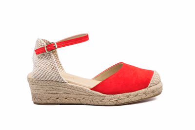 Alpargata Yute Mujer Rojo Cuña - 4