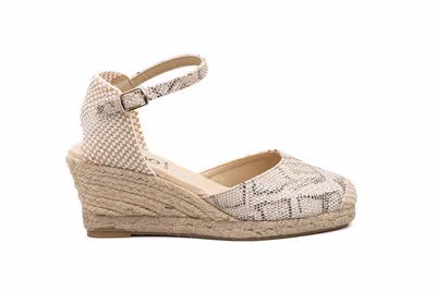 Alpargata Yute Mujer Tejido Naga Dorado Cuña - 4