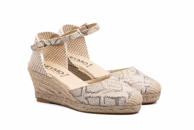 Alpargata Yute Mujer Tejido Naga Dorado Cuña - 6