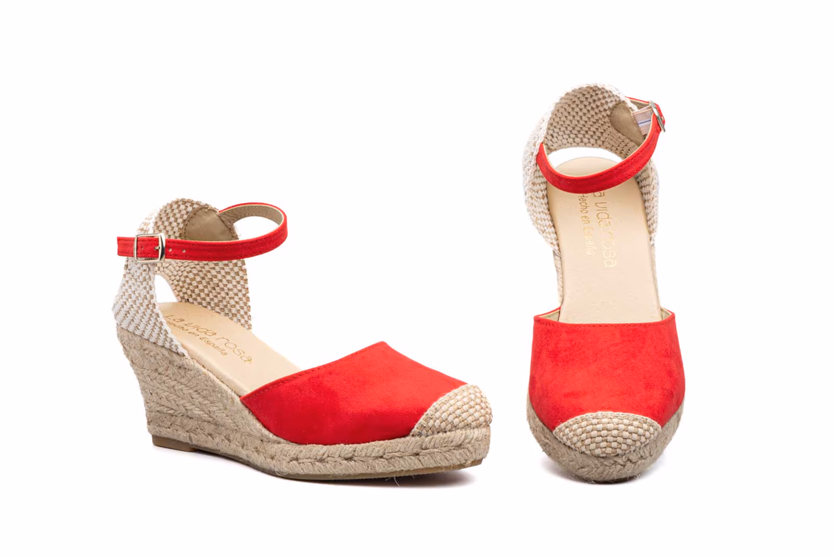Alpargata Yute Mujer Tejido Rojo Cuña
