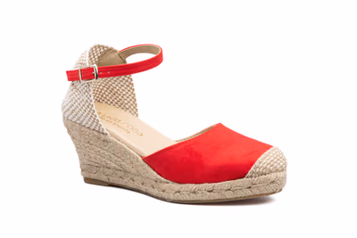 Alpargata Yute Mujer Tejido Rojo Cuña - 3