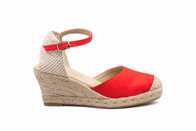 Alpargata Yute Mujer Tejido Rojo Cuña - 4