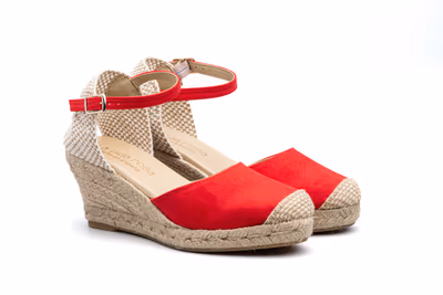 Alpargata Yute Mujer Tejido Rojo Cuña - 6