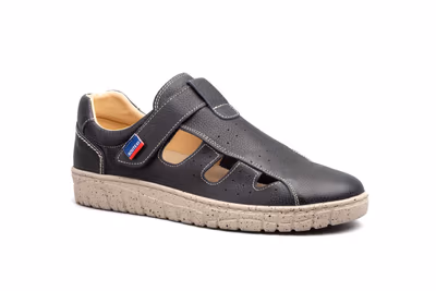 Sandalias Hombre Piel Marino Velcro - 2
