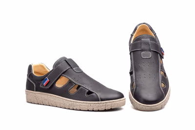 Sandalias Hombre Piel Marino Velcro