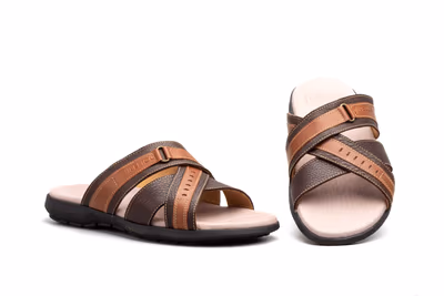 Sandalias Hombre Piel Marrón