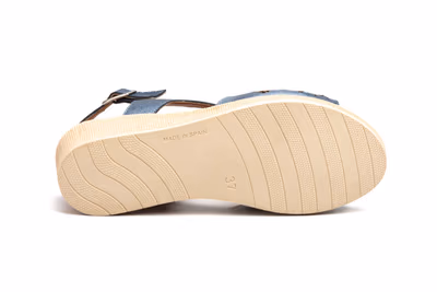 Sandalias Mujer Piel Marino Cuña Gel - 4