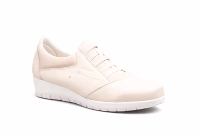 Zapatos Mujer Piel Marfil Elásticos - 2