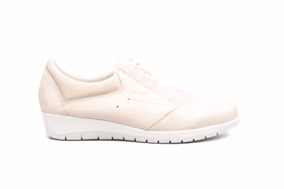 Zapatos Mujer Piel Marfil Elásticos - 3