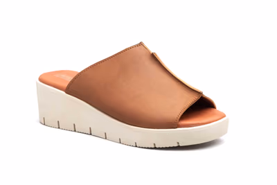 Zuecos Sandalias Mujer Piel Cuero Cuña - 2