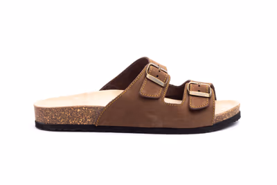 Sandalias Bio Hombre Piel Marrón Hebillas - 3