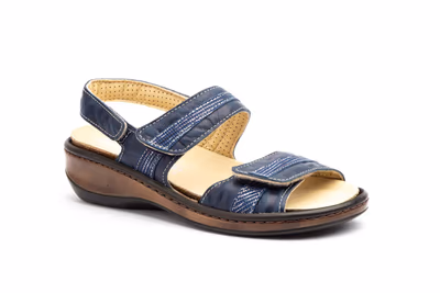 Sandalias Mujer Piel Marino Plata Extraible Antideslizante - 2