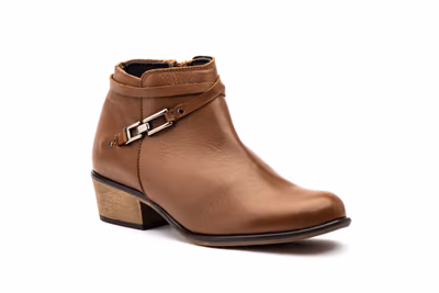 Botín Mujer Piel Cuero Hebilla - 2