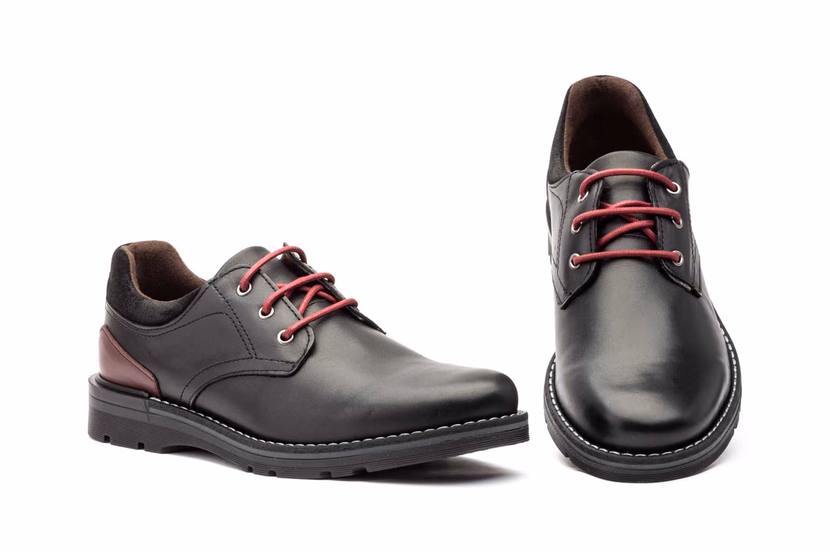 Zapatos Hombre Piel Negro Cordones