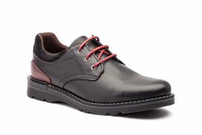 Zapatos Hombre Piel Negro Cordones - 2