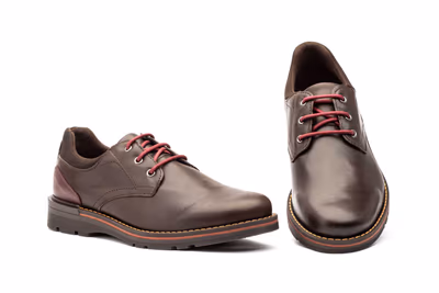 Zapatos Hombre Piel Marrón Cordones