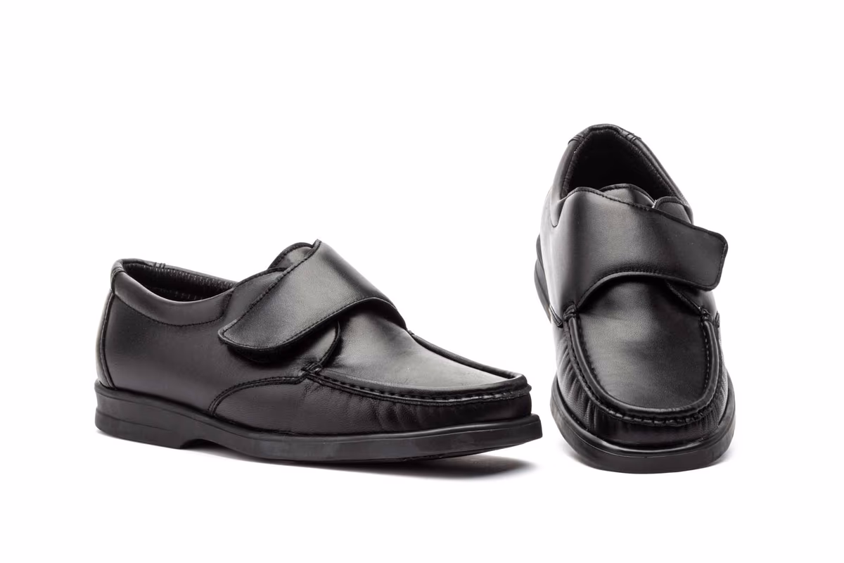 Kiowa Hombre Piel Negro Cierre Tipo Velcro