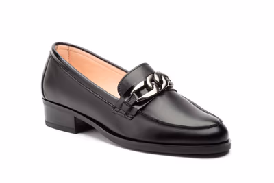 Zapatos Mujer Piel Negro Hebilla - 2