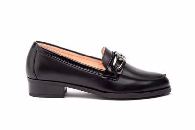 Zapatos Mujer Piel Negro Hebilla - 3