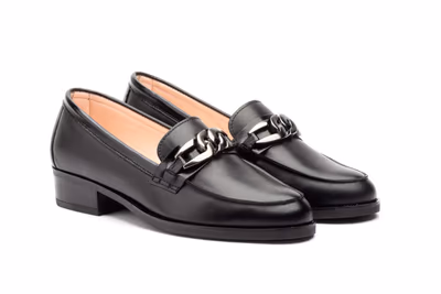 Zapatos Mujer Piel Negro Hebilla - 5