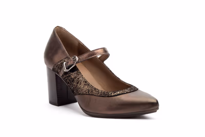 Zapatos Mujer Piel Galaxy Nut Tacón Hebilla - 2