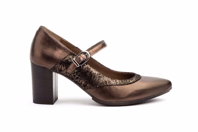 Zapatos Mujer Piel Galaxy Nut Tacón Hebilla - 3