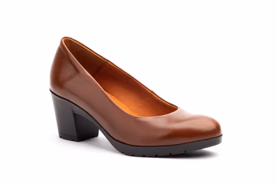 Zapatos Salón Mujer Piel Napa Cuero Tacón Ancho - 2