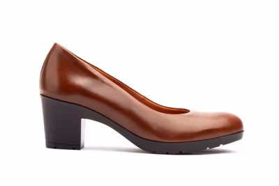 Zapatos Salón Mujer Piel Napa Cuero Tacón Ancho - 3