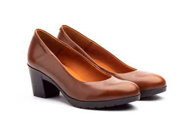 Zapatos Salón Mujer Piel Napa Cuero Tacón Ancho - 5