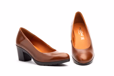 Zapatos Salón Mujer Piel Napa Cuero Tacón Ancho