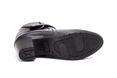 Botín Mujer Piel Negro Tacón - 4