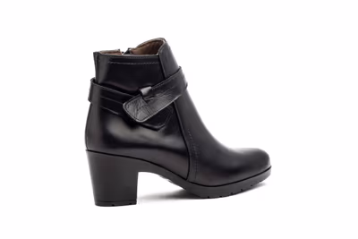 Botín Mujer Piel Negro Tacón - 6