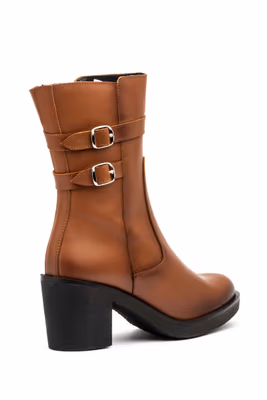 Botas Mujer Piel Cuero Hebillas Tacón - 6