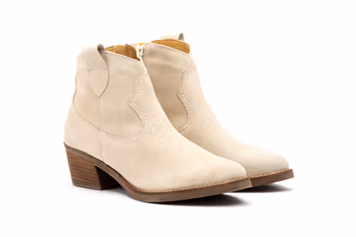 Botín Campero Mujer Piel Serraje Hielo Tacón Cubano - 7