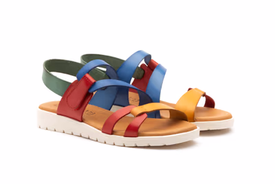 Sandalias Mujer Piel Rojo - 5