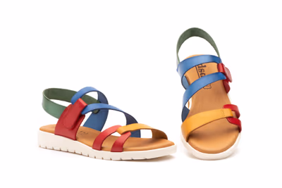 Sandalias Mujer Piel Rojo