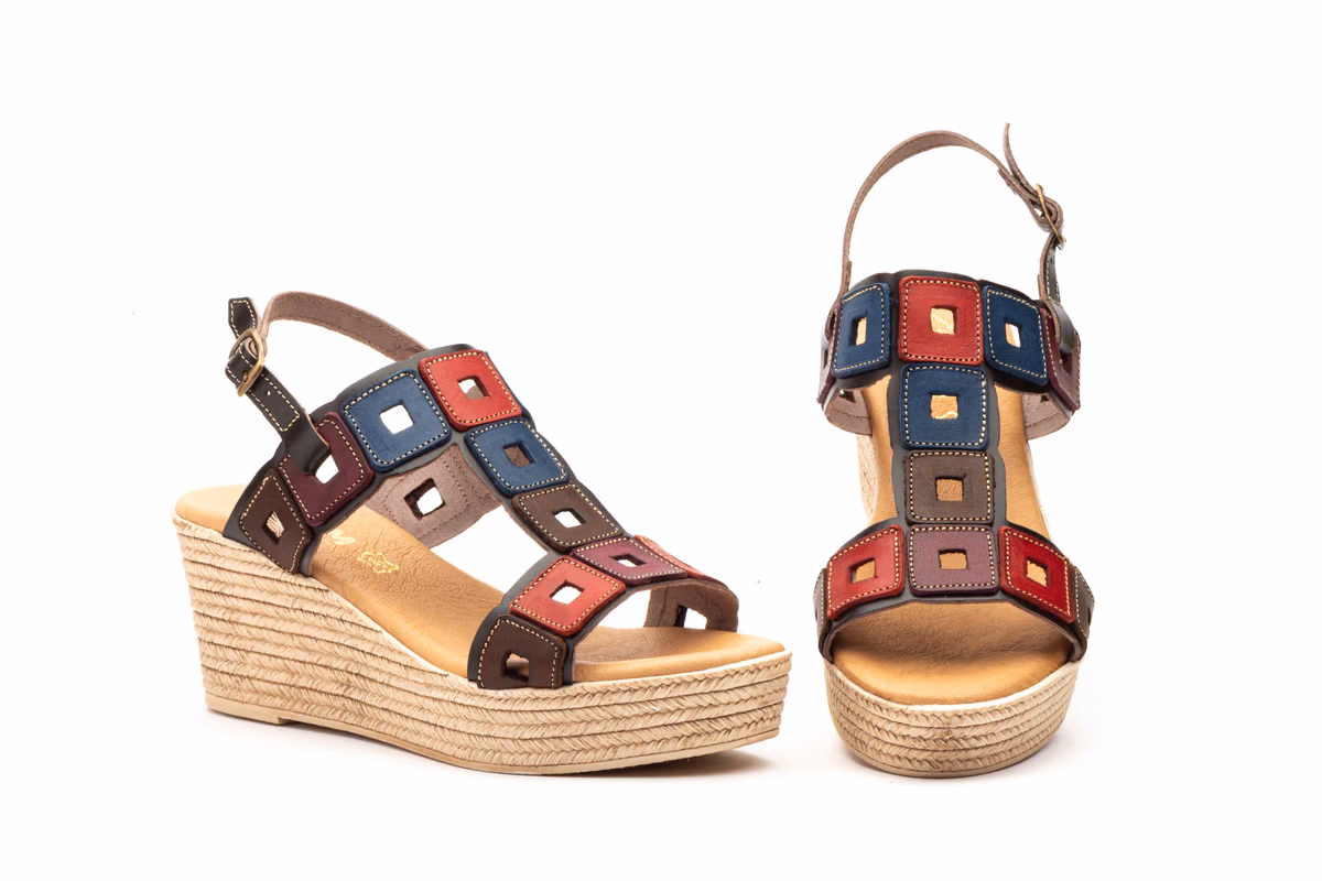 Sandalias Mujer Piel Multicolor
