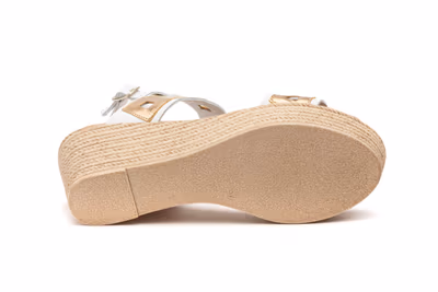 Sandalias Mujer Piel Platino Bronce - 4