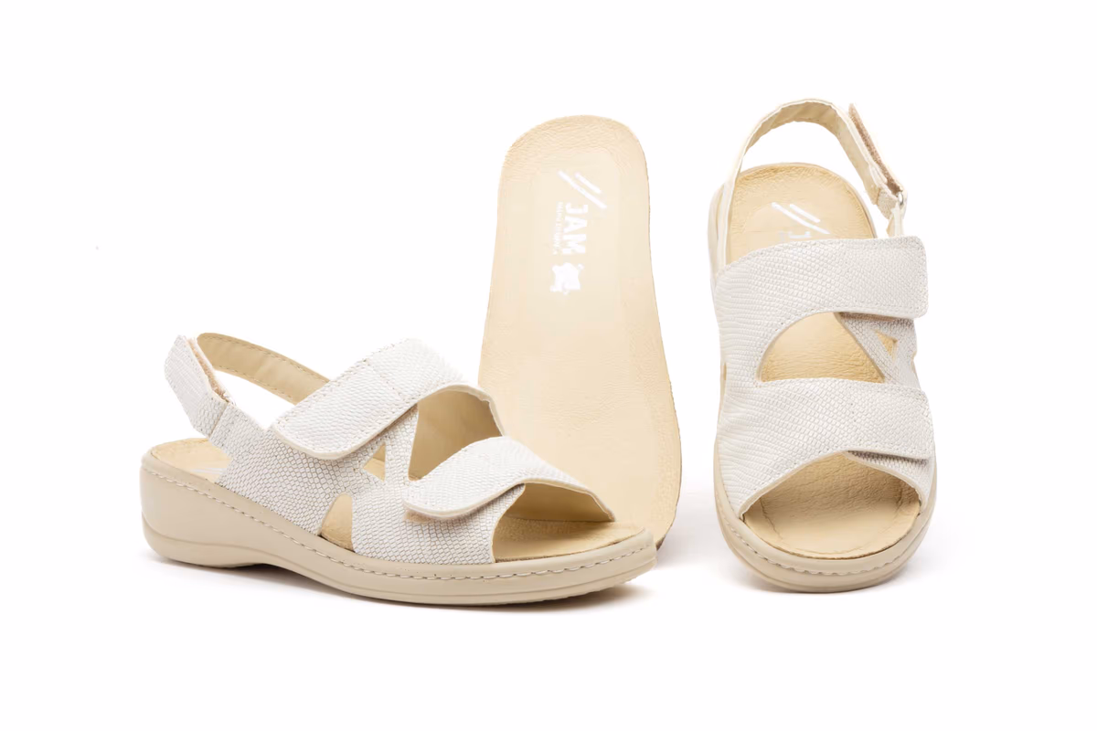 Sandalias Mujer Piel Hielo Velcro