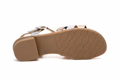 Women's Silver Leather Sandals with Buckle Gel JAM ref. ZAN-2713 - 4