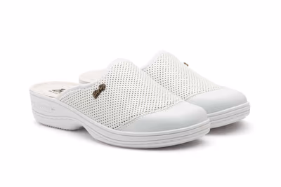 Zuecos Mujer Licra Piel Blanco BioUp - 5