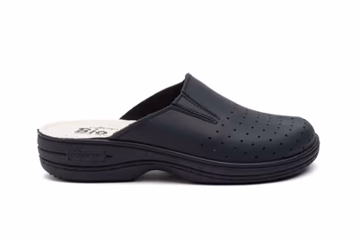 Zuecos Mujer Piel Azul Perforado BioUp - 3
