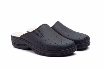 Zuecos Mujer Piel Azul Perforado BioUp - 5