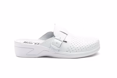 Zuecos Mujer Piel Azul Perforado Hebilla BioUp - 3