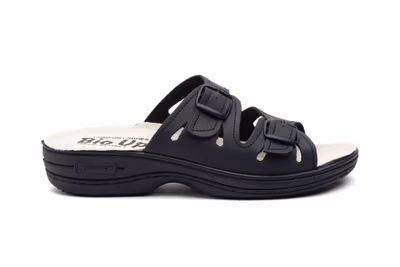 Zuecos Mujer Piel Azul Hebillas BioUp - 3