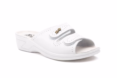 Zuecos Mujer Piel Blanco Velcro BioUp - 2