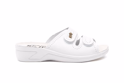 Zuecos Mujer Piel Blanco Velcro BioUp - 3