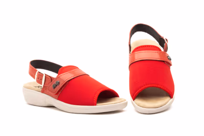 Sandalias Mujer Licra Rojo Correa BioUp